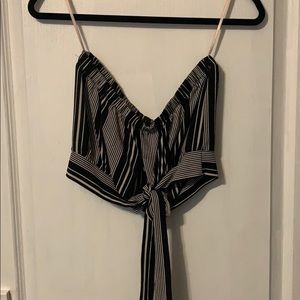 Black and white striped tube top - tag still on it